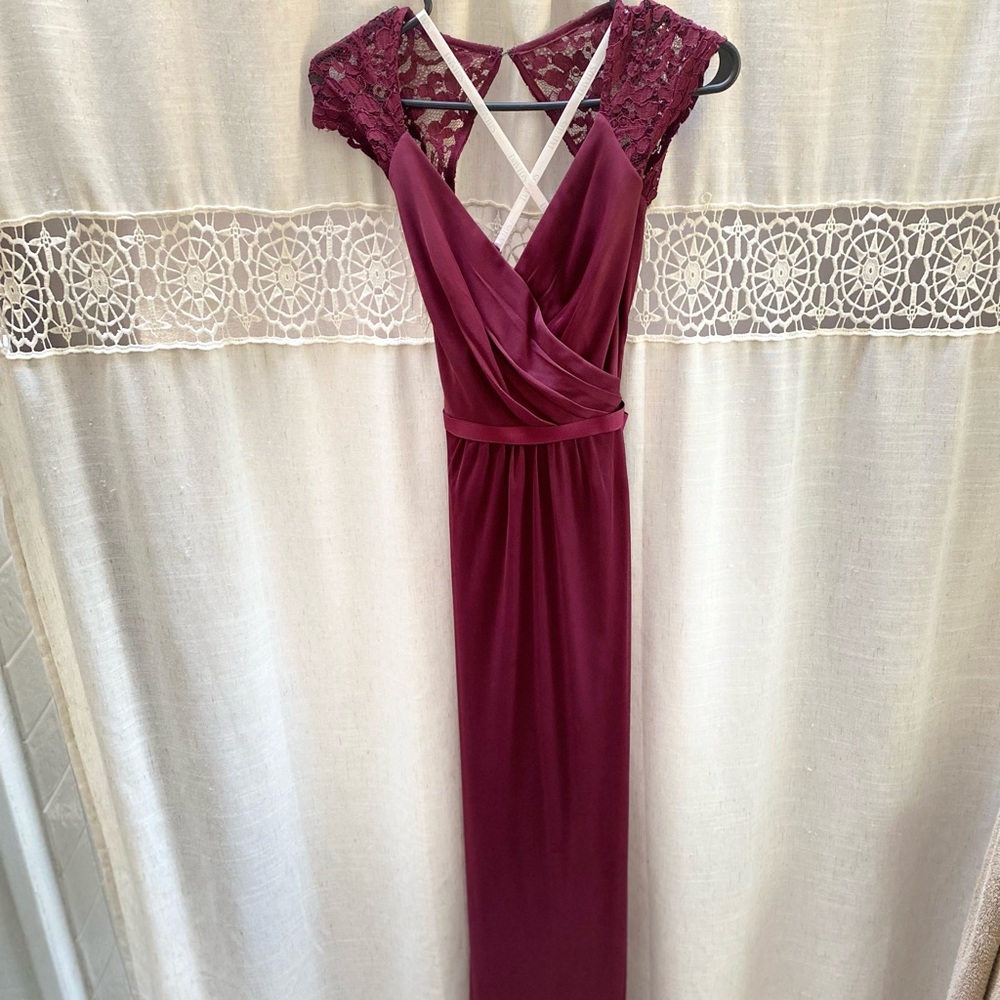 Wine colored bridesmaid dress